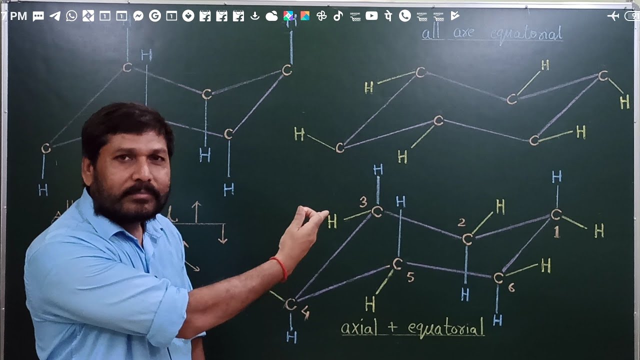 (02) basics of organic chemistry class 12 /  Best Trick How to Show Axial and Equatorial Bond /