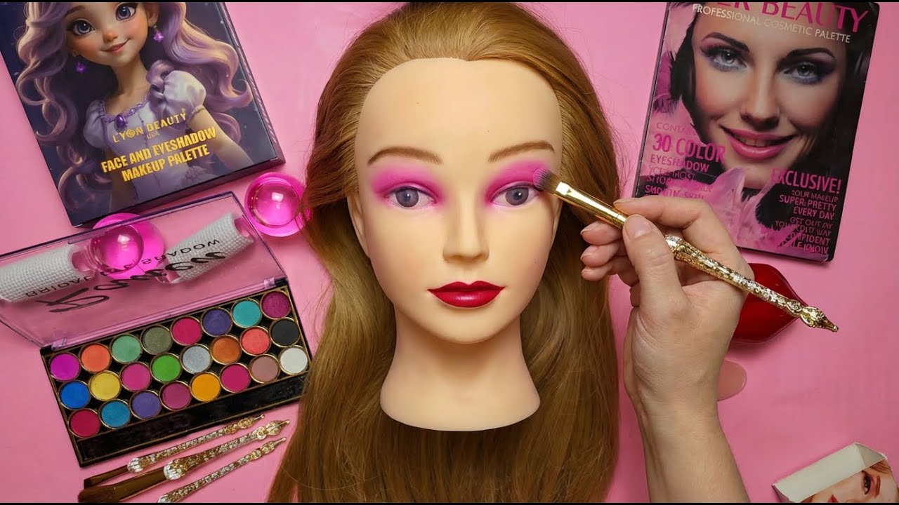 ASMR Makeup on Mannequin ( no talking)