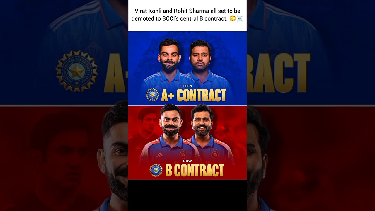 Virat and Rohit all set to be demoted to BCCI&rsquo;s central B contract #viratkohli #rohitsharma #cricket