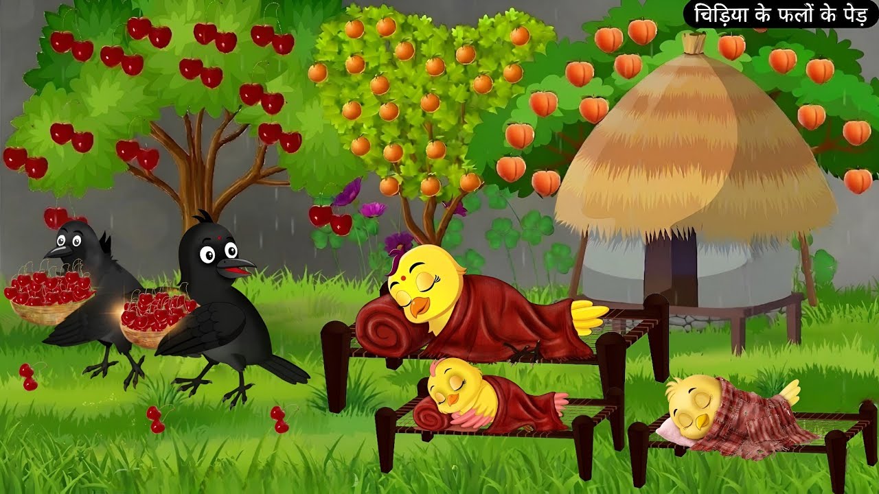 चिड़िया का फलों का पेड़ | Chidiya Wala Cartoon | Chidiya Cartoon Stories | Kalu Kauwa Story | Birds