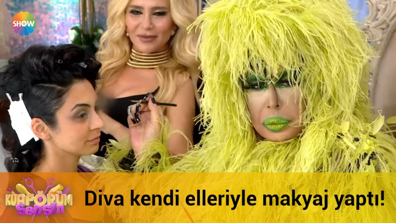 Diva kendi elleriyle makyaj yaptı!