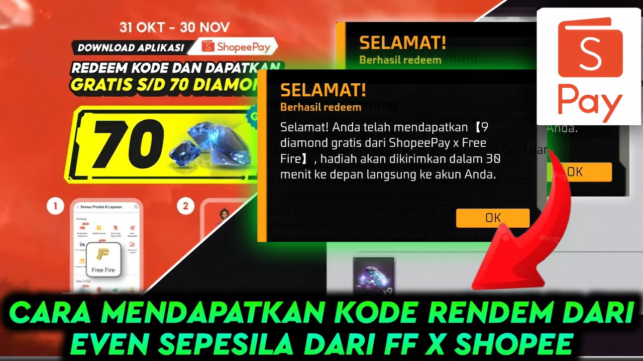 CARA  MENDAPATKAN DIAMON FREE FIRE SECARA GRATIS DARI SHOPEE‼️