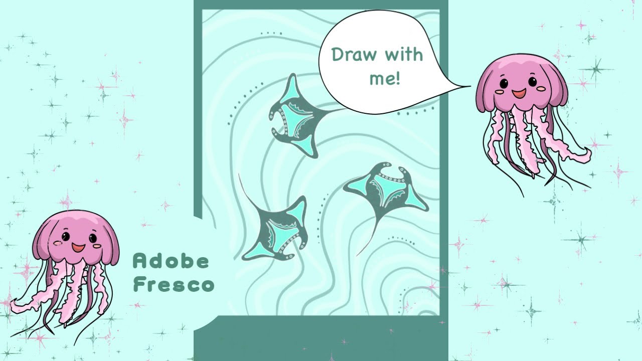 I PAINTED a Manta Ray in Adobe Fresco 🎨 Full DIGITAL ART Process