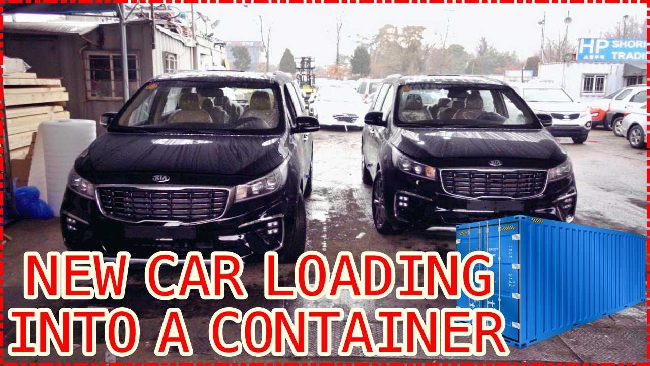 New Cars Loading into Container for shipping (2cars)