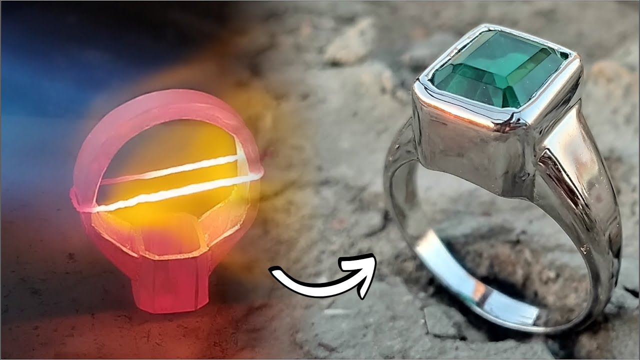 How To Make Men's Silver Emerald Ring | Silver Ring - Handmade Jewellery
