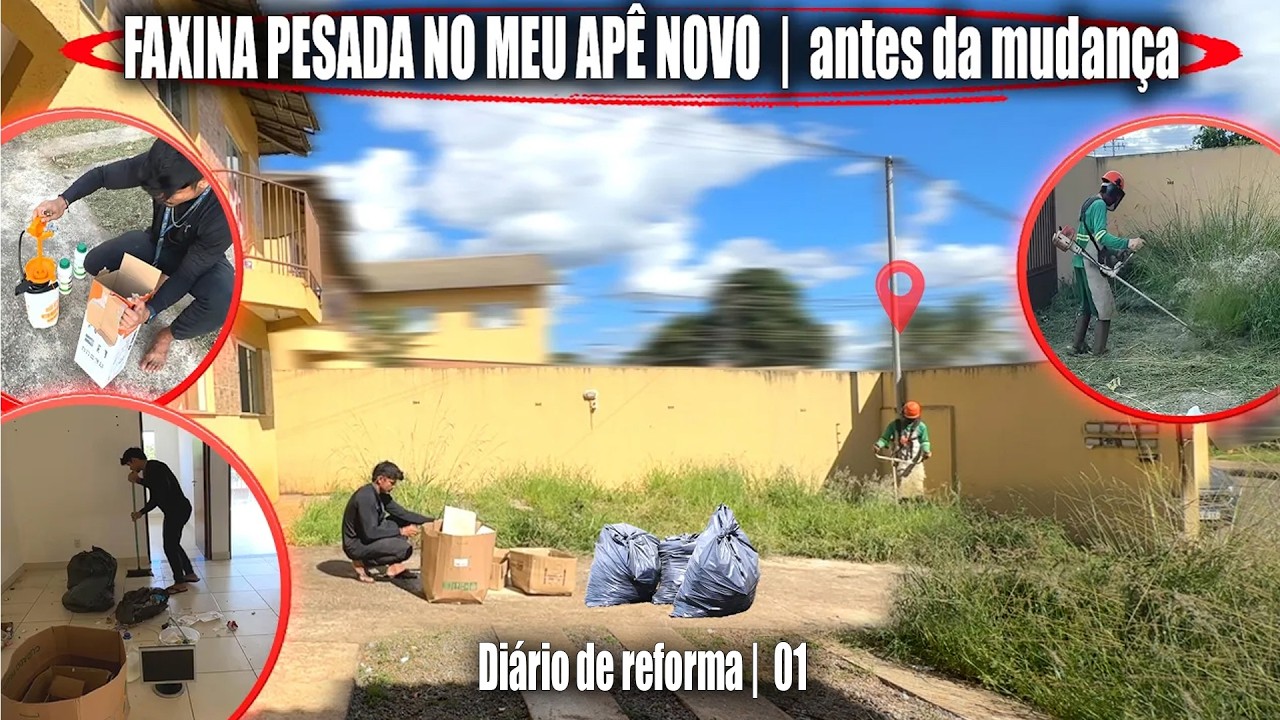 FAXINA PESADA NO MEU APÊ NOVO, ANTES DA MUDANÇA 🏡 ( CORTEI O MATO, MUITA SUJEIRA 🥵 )