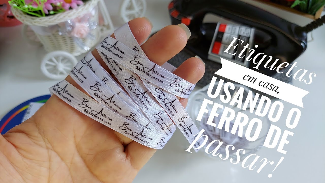 Como fazer  ETIQUETAS em casa estampadas na fita de cetim!