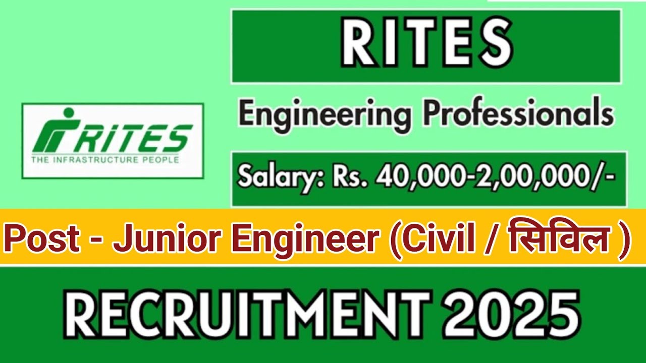 रेलवे मंत्रालय जूनियर इंजीनियर सिविल भर्ती 2025 || Junior Engineer Recruitment 2025 @diplomaholders 