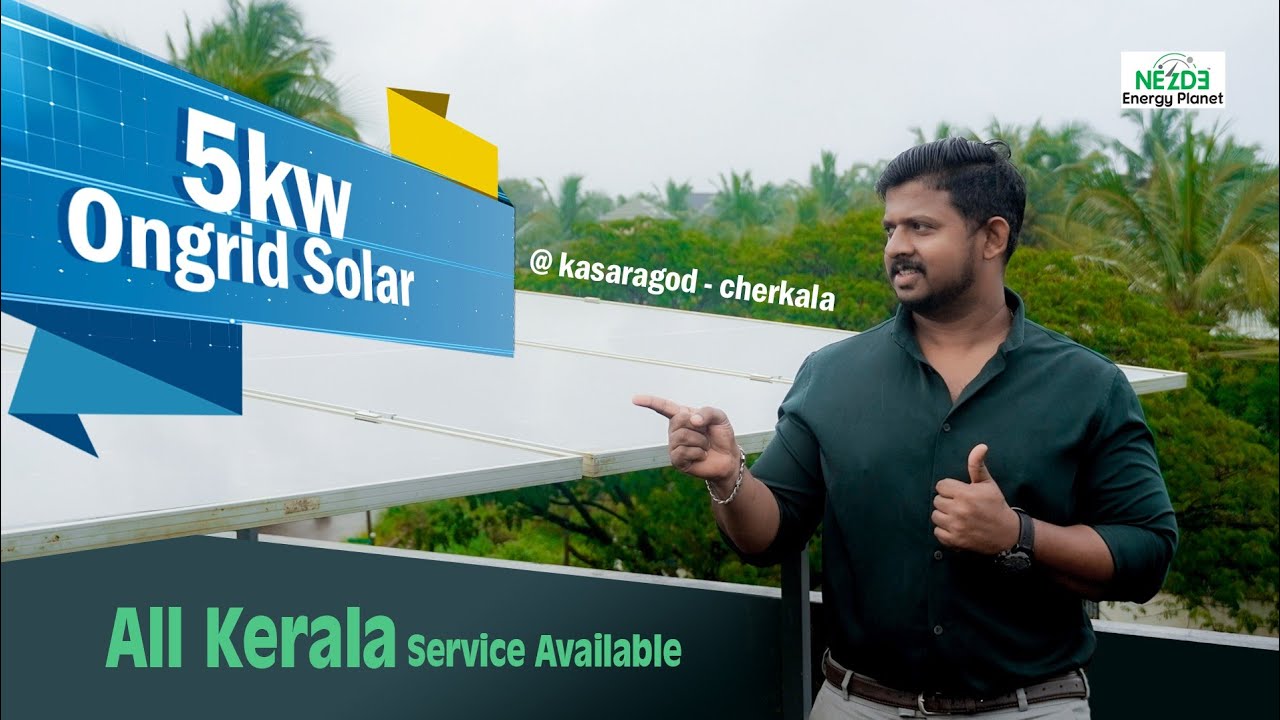 5KW ONGRID SOLAR @ KASARGOD - CHERKALA #ongrid #solar #battery #hybridsolar 