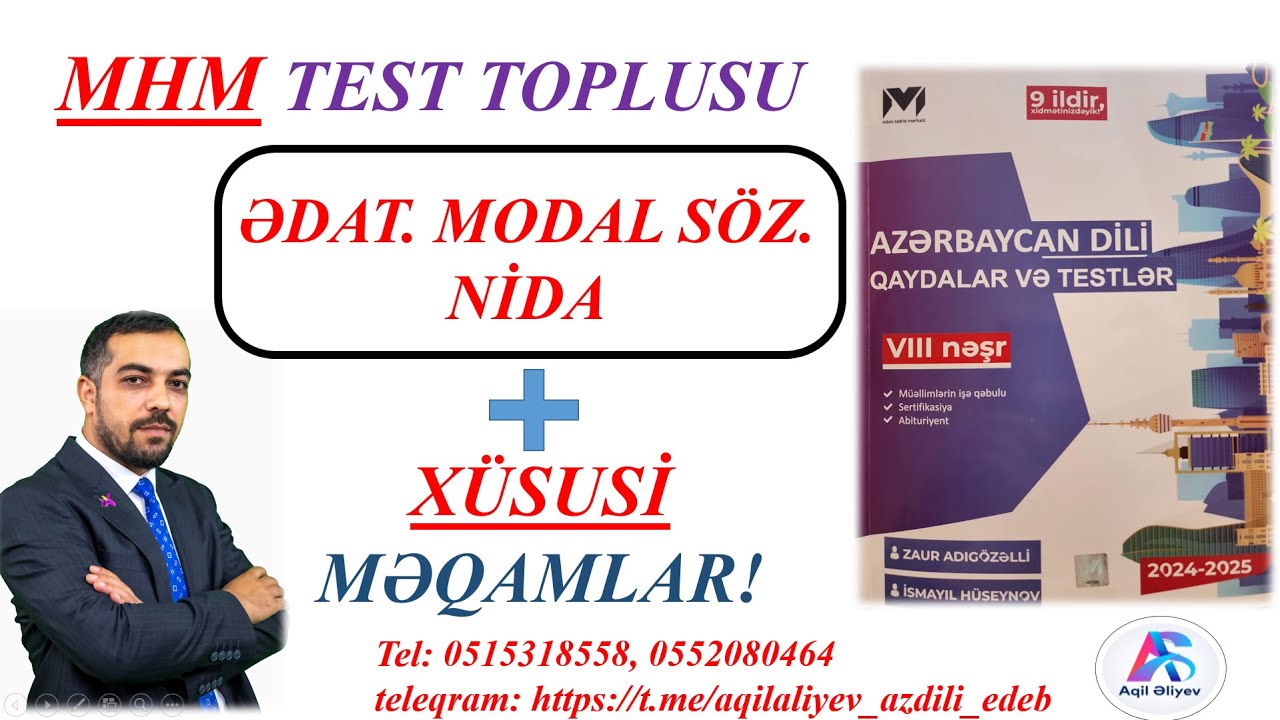 MHM 2024. ƏDAT, MODAL SÖZ, NİDA. #miq #abituriyent #sertifikasiya #lesson