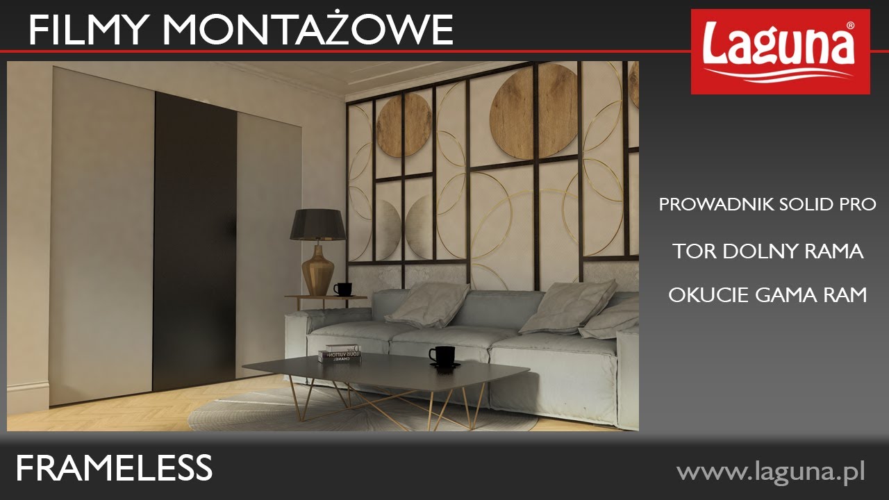 Montaż systemu Frameless na torze Rama - drzwi przesuwne, bezramowy system do szkła