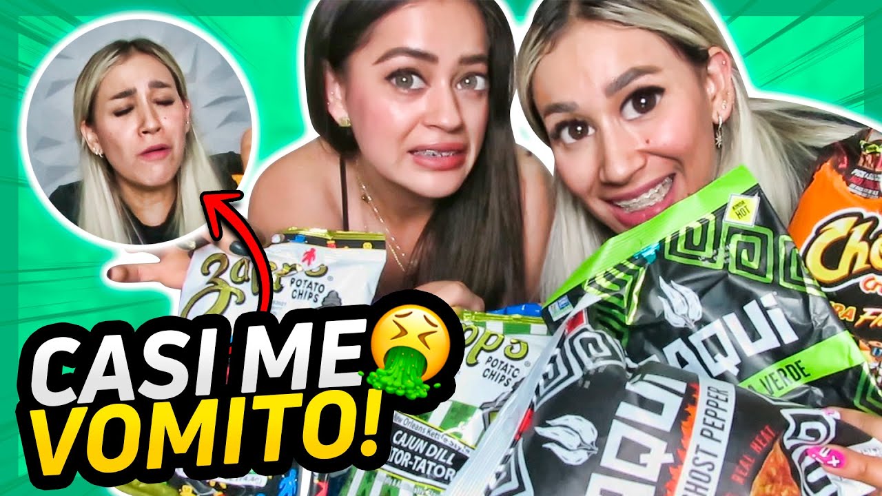 PROBAMOS GOLOSINAS AMERICANAS CON TO&Ntilde;A MUY EXTRA&Ntilde;AS| *takis azules sabor paleta 🍭 🤮*