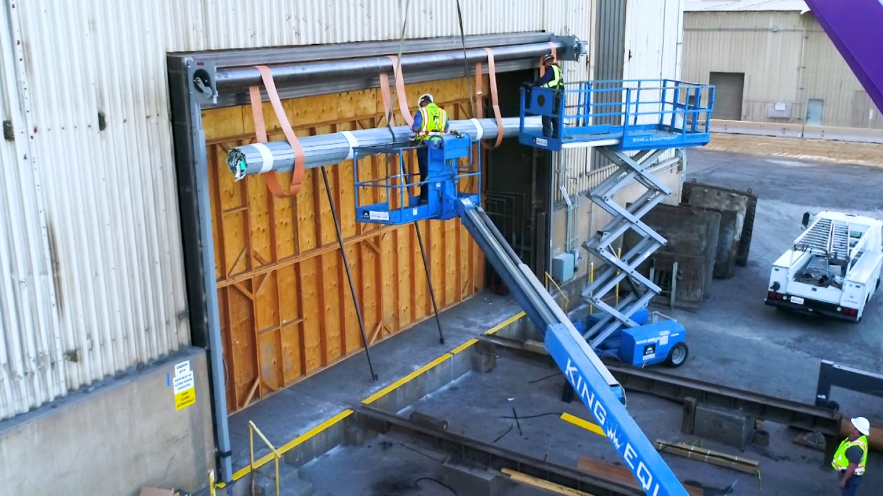 Large roll-up door installation