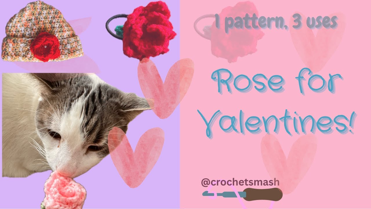 Easy Crochet Rose Pattern for Beginners with 3 Creative Uses