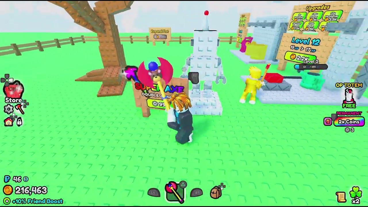 Playing chop a tree