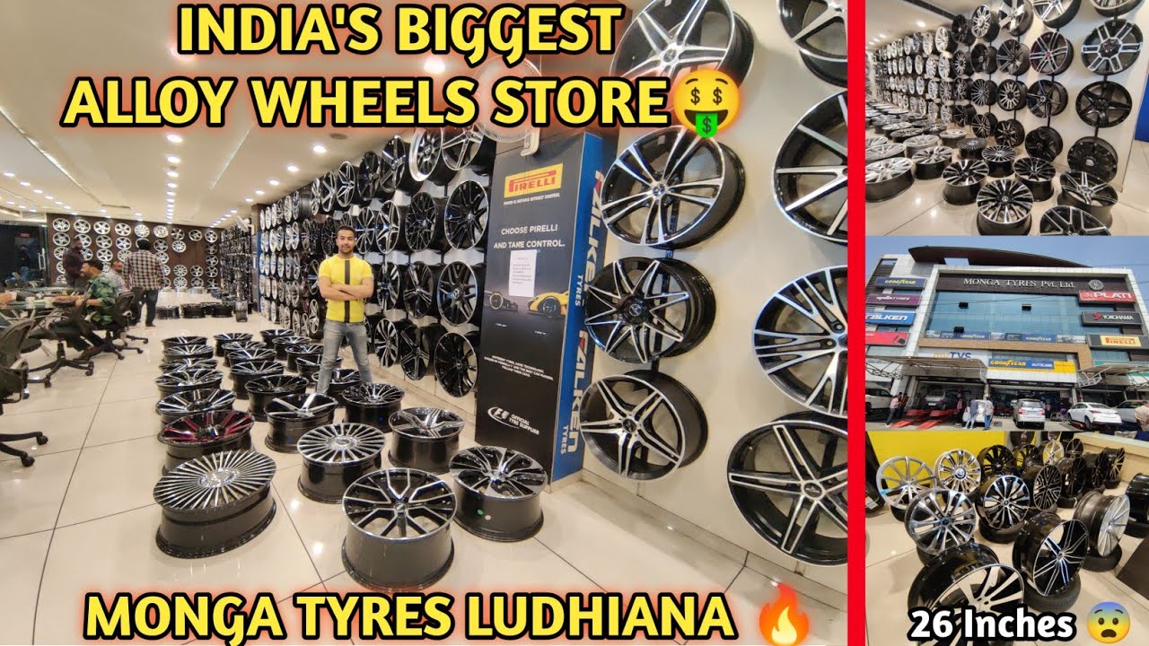 INDIA'S BIGGEST ALLOY WHEELS STORE🇮🇳🔥 | Monga Tyres Ludhiana 🚨 | 12 To 26 Inches😍 | Piyush Wadhwa |