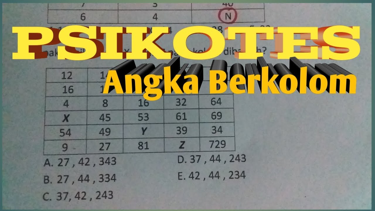 Psikotes Angka Berkolom