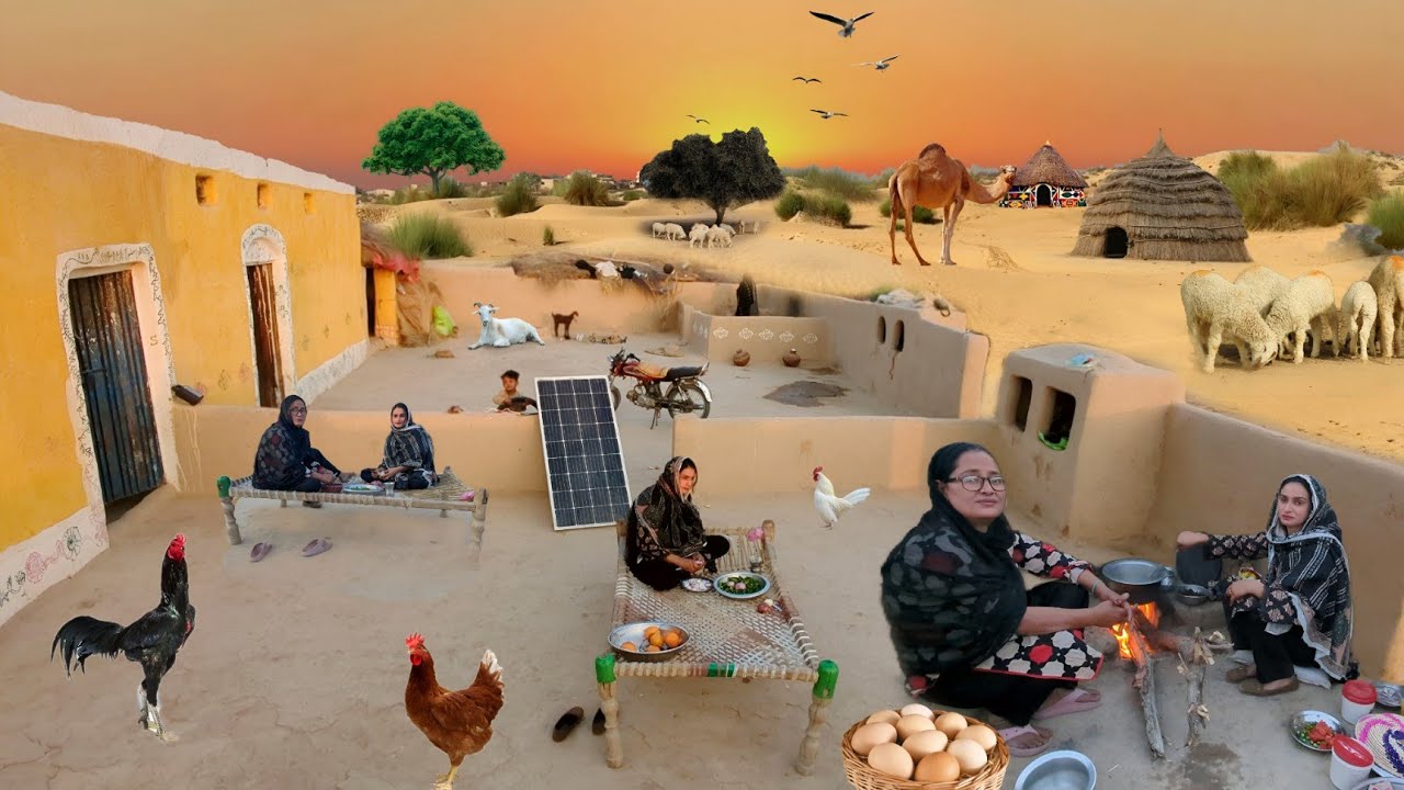 Authentic Desert Lifestyle | Woman Evening Routine & Traditional Living | Pakistan village life