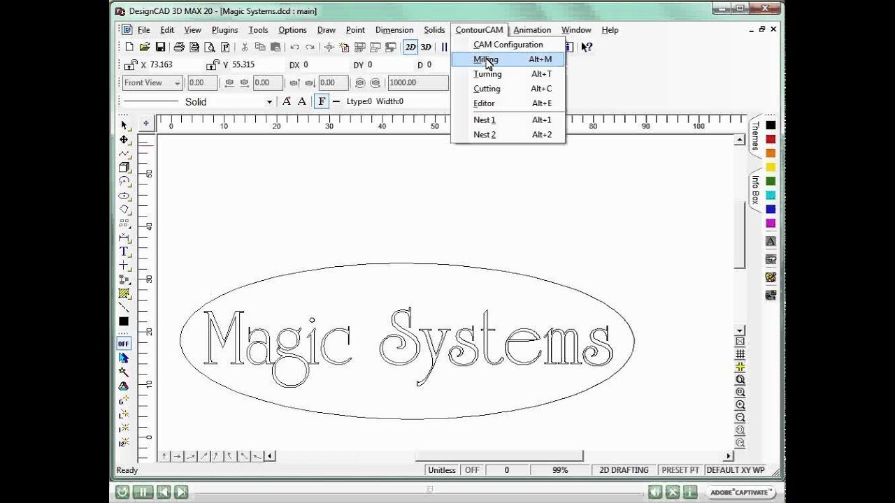 Engraving in the Magic CAD/CAM Sweet