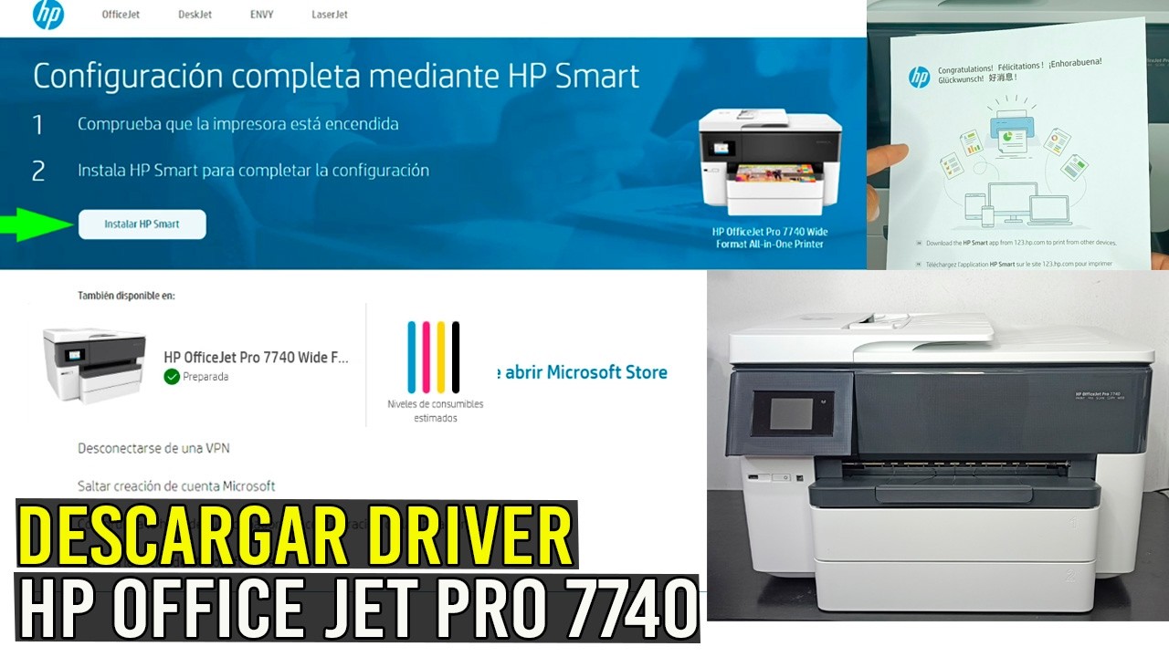 Cómo Descargar e Instalar DRIVER o CONTROLADOR de Impresora HP OfficeJet Pro 7740 /Muy Fácil.