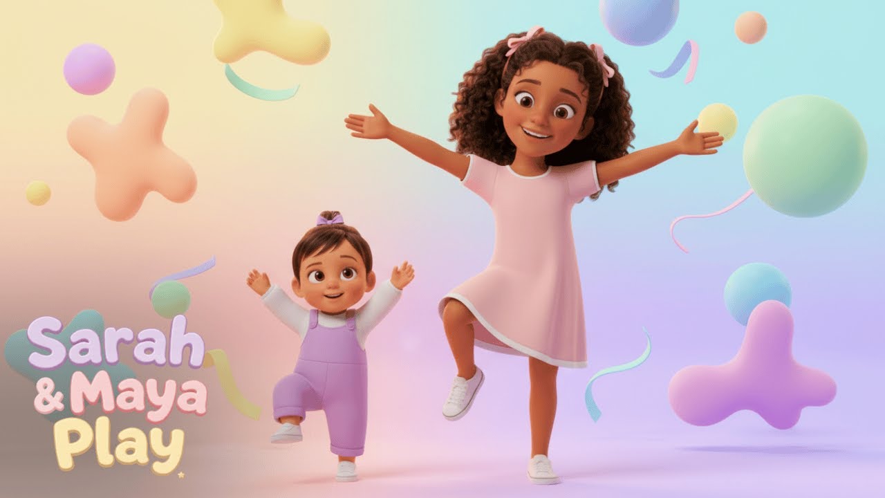 Move With Colors 🌈  Fun Kids Dance Song | Sarah and Maya Play
