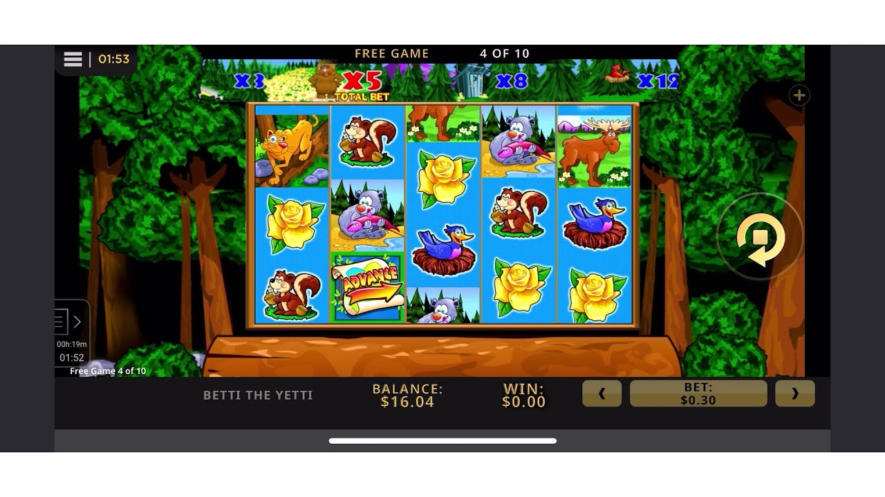Betti the Yetti Free spin bonus round