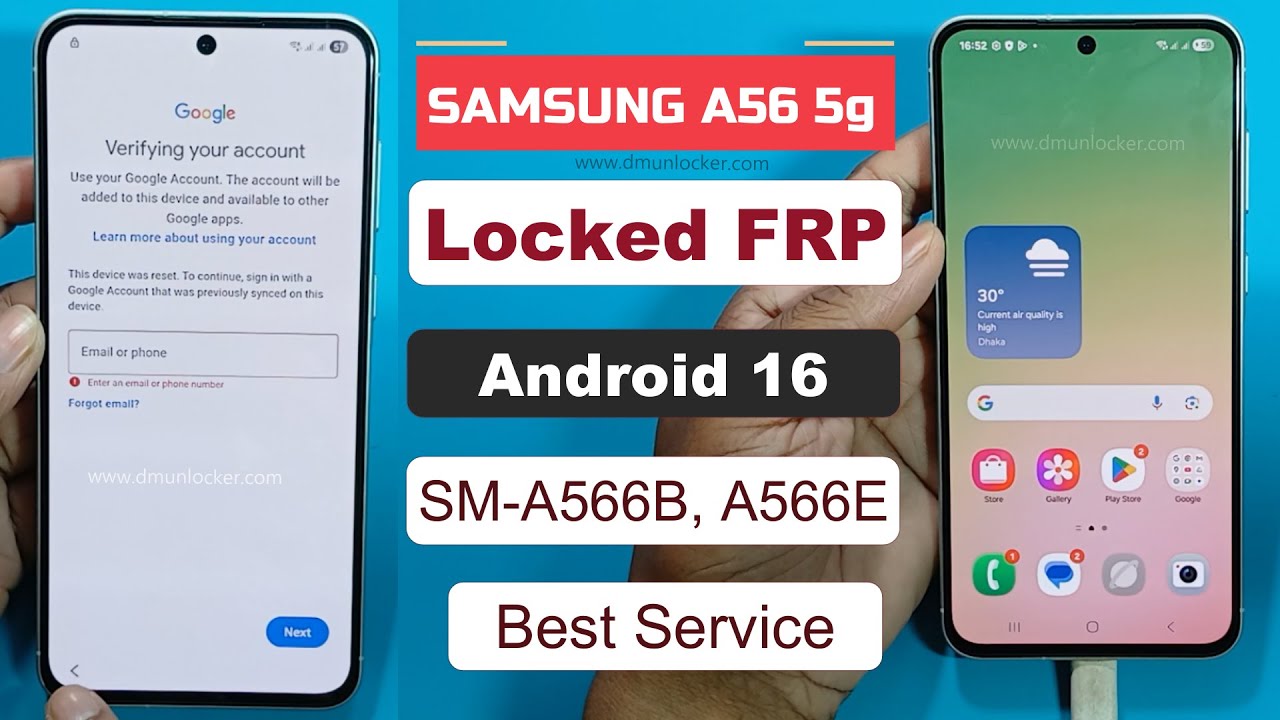 Samsung Galaxy A56 5g FRP Bypass Android 16 Latest | Samsung A56 Google Account FRP Remote Service