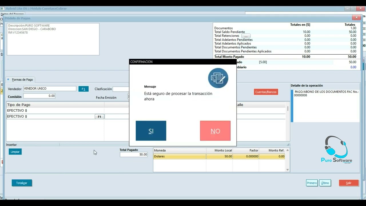 HibrydLiteOS Pago de Factura en Divisa Extranjera desde Cuentas por Cobrar