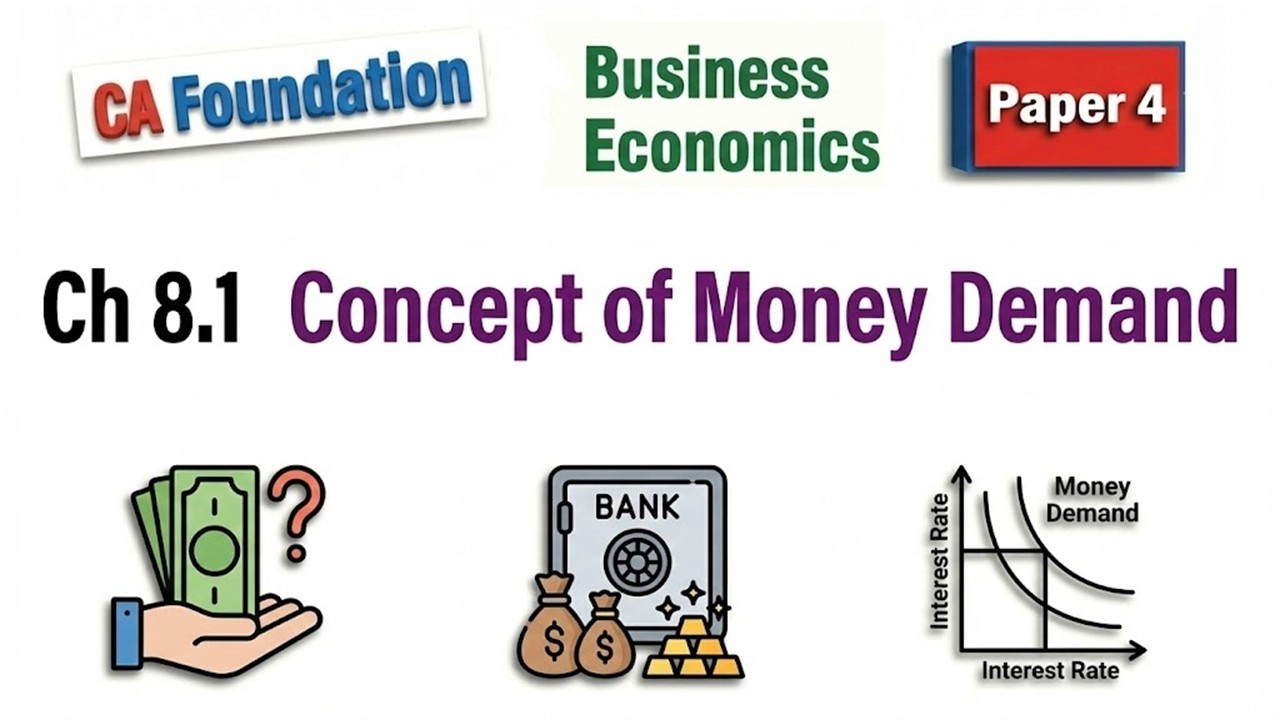 🎓CA Foundation | Paper-4 | Ch-8.1 | Concept of Money Demand | 📈Business Economics
