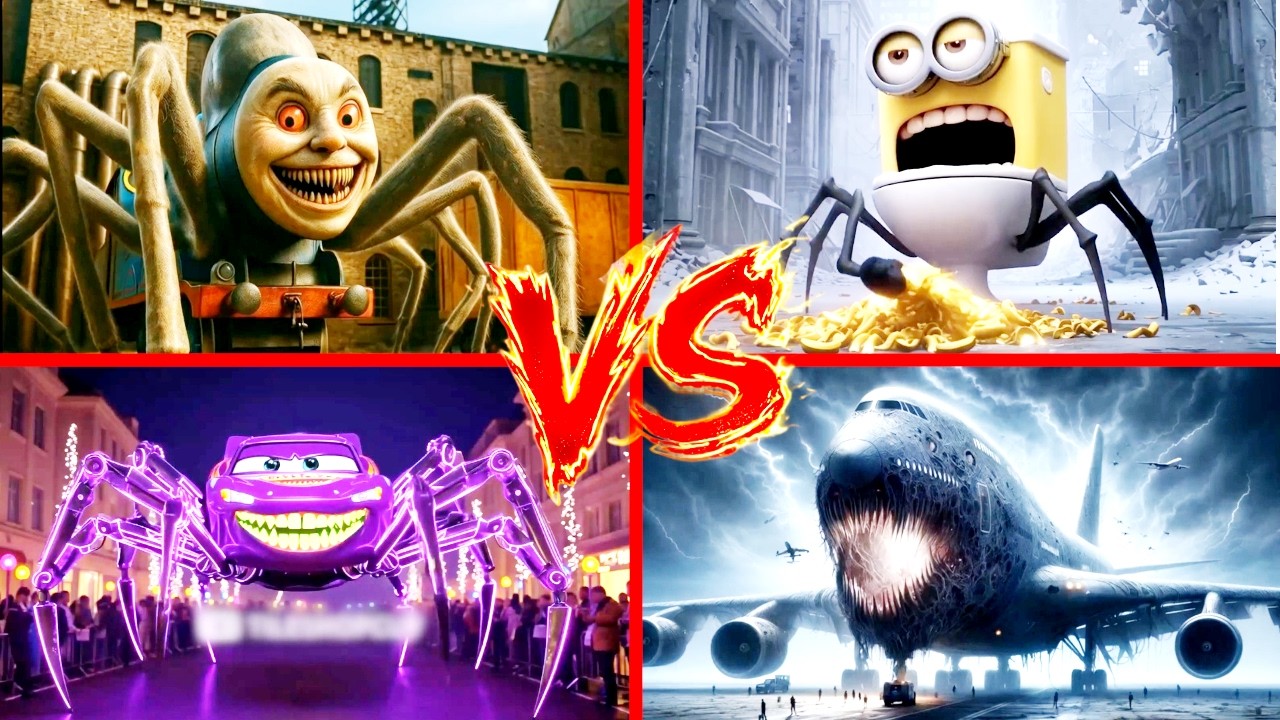 SPIDER THOMAS 🆚 MINION MONSTERS 🆚 MCQUEEN SPIDER EATER 🆚 THE INFECTED SKY 🎶 - Tiles Hop Coffin Dance