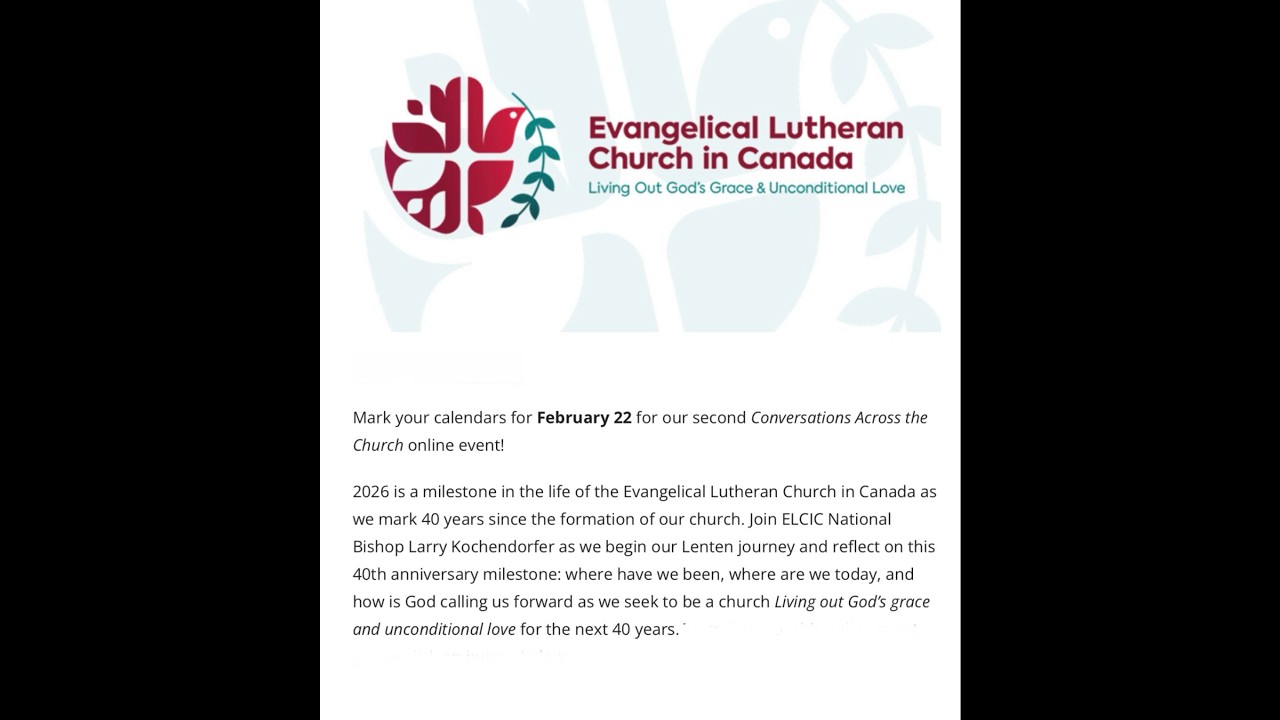 Call to Worship and Conversation with National Bishop Larry Kochendorfer, ELCIC