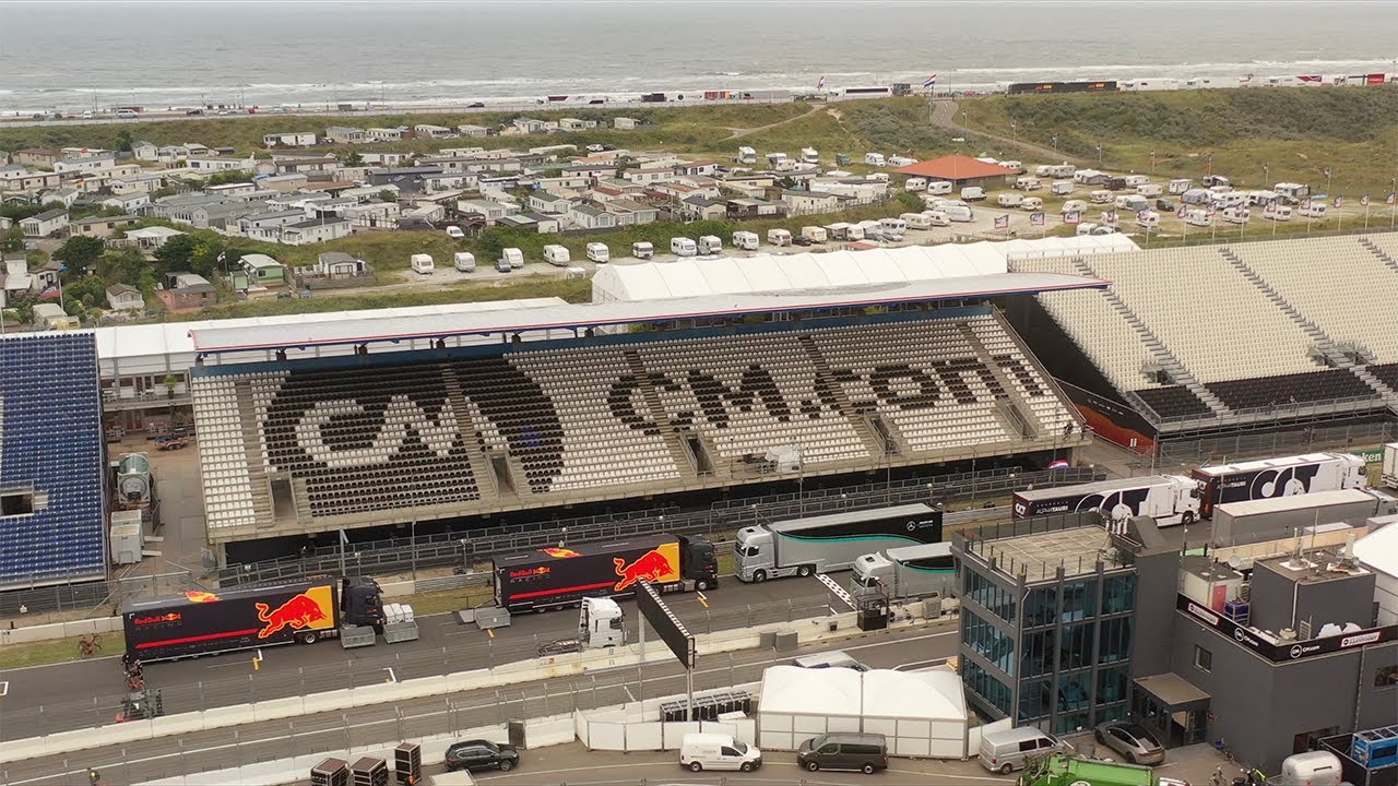 Formule 1 paddock en pitstraat op Circuit Zandvoort krijgen al aardig vorm.