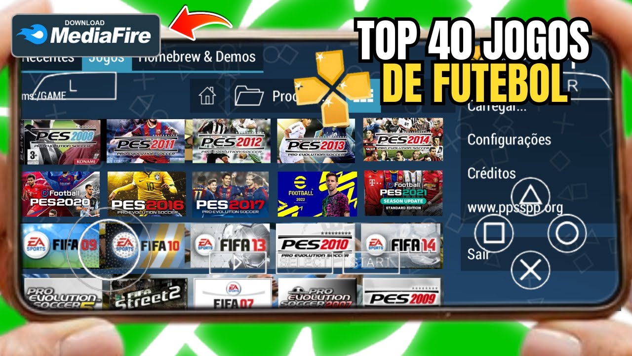 TOP 40 MELHORES JOGOS DE FUTEBOL PARA PPSSPP/PSP ANDROID EM 2024
