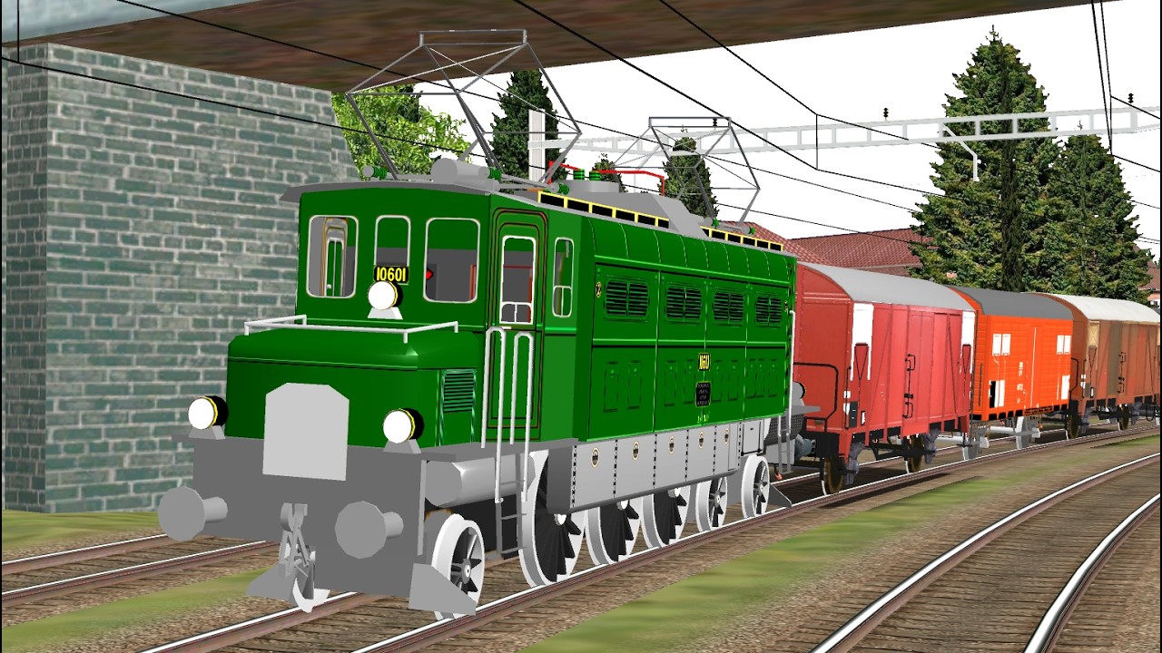 Open Rails SBB. Güterzug sammelt Wagen 1980.