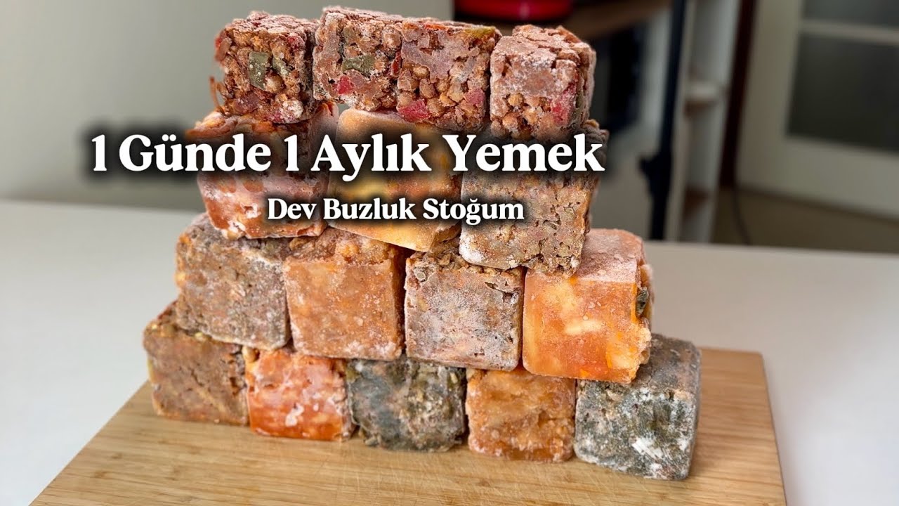 1 G&uuml;nde 1 Aylık Yemek Yaptım | Buzluğa 6 &Ccedil;eşit Yemek Attım