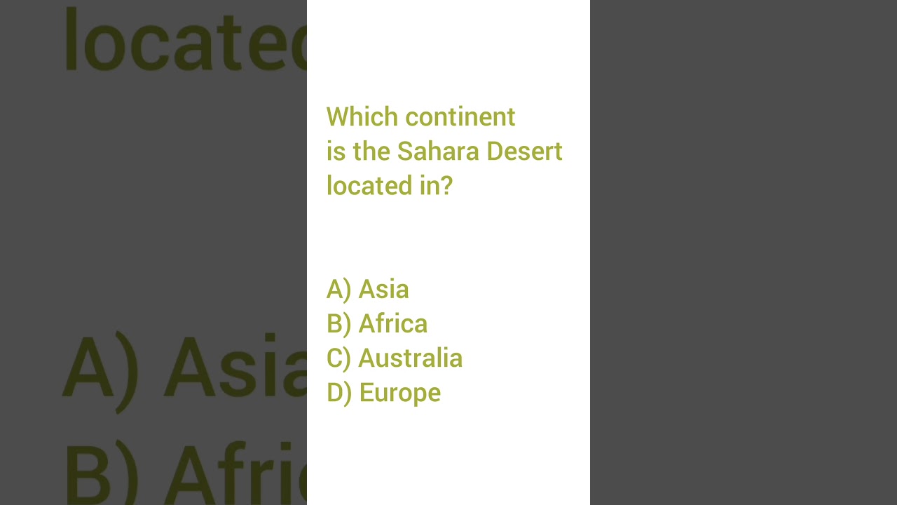 Which continent is the Sahara Desert located in?