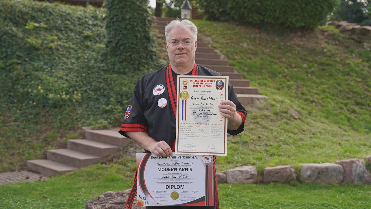 7. Dan Modern Arnis für Senior Master Sven Barchfeld, DAV