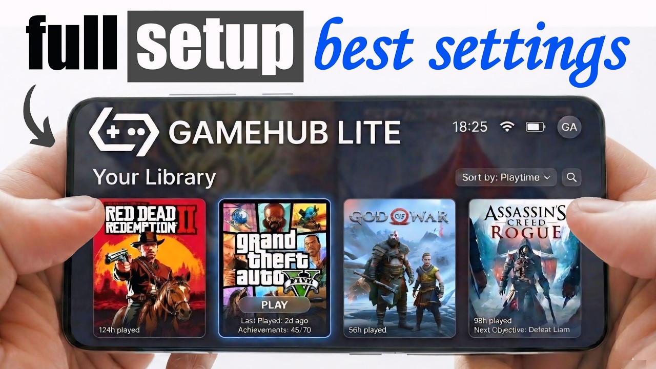 Как играть в компьютерные игры на Android с помощью эмулятора GameHub Lite | Полная настройка и л...