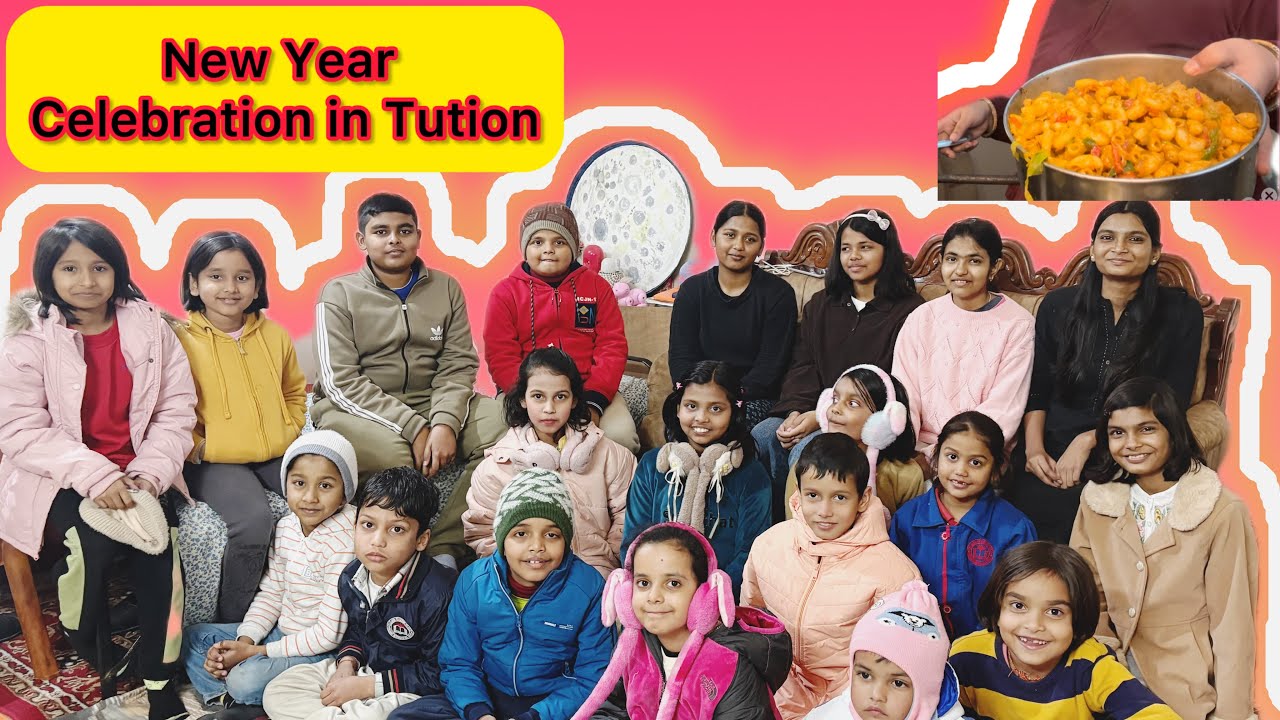 NEW YEAR CELEBRATION IN TUTION| 🎉🎉🎉macroni, paav bhaji & games #vlogs #tution 