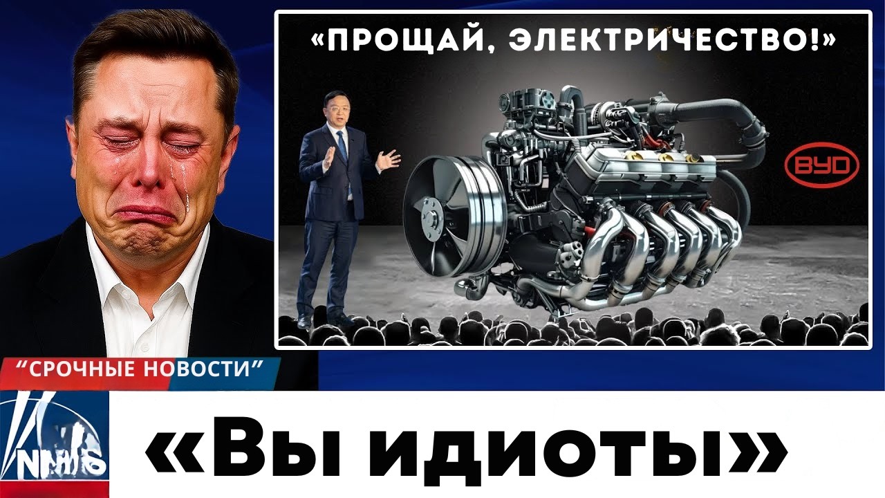 5 минут назад: гендиректор BYD представил гибридный двигатель — электромобили исчезают!