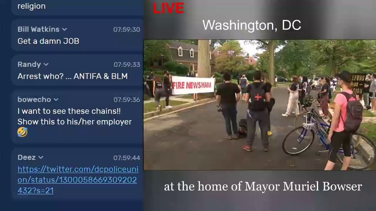 Protesters back at the home of Mayor Muriel Bowser in Washington, DC #WashingtonDC #Protests