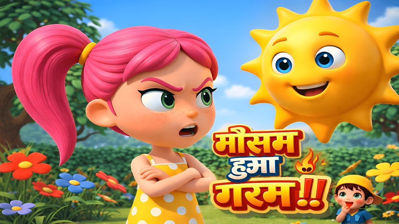 मौसम हुआ गरम ☀️😄 | Funny Hindi Rhyme for Kids | Summer Song | MagicToons TV #kidsrhymes #kidssongs