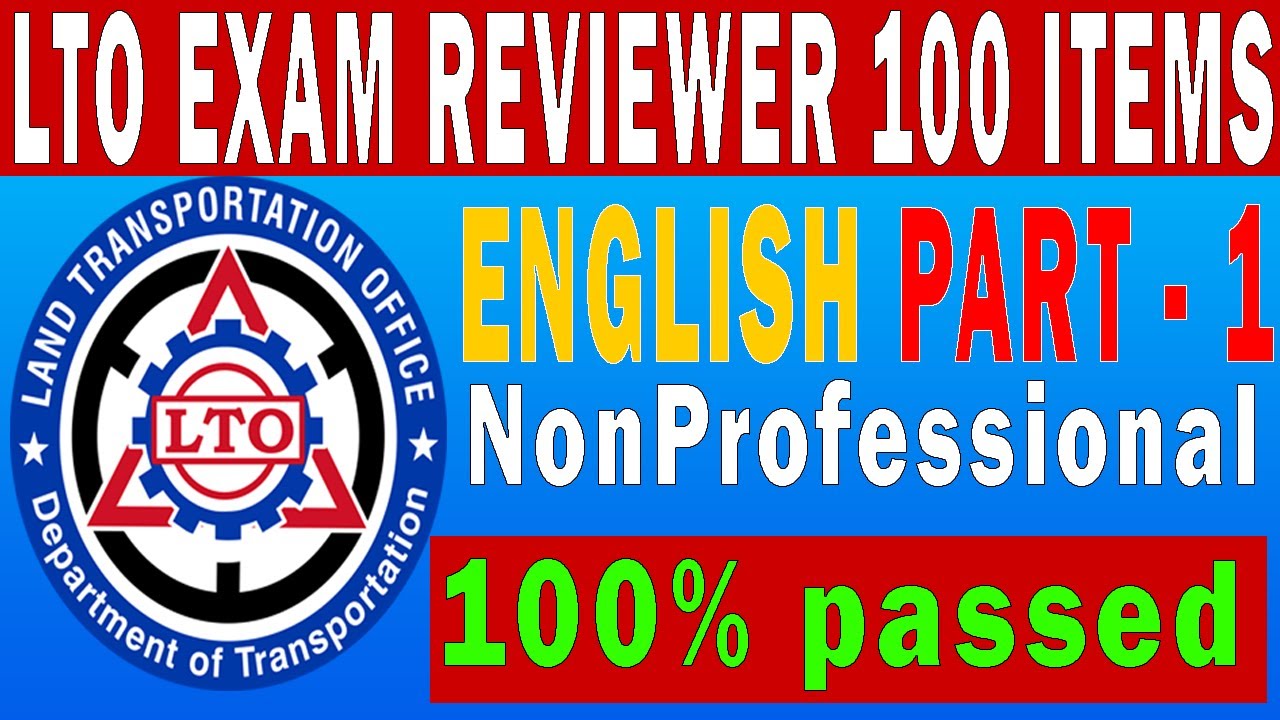 LTO Exam Reviewer 2023 100 ITEMS English PART - 1 | CornerGuide