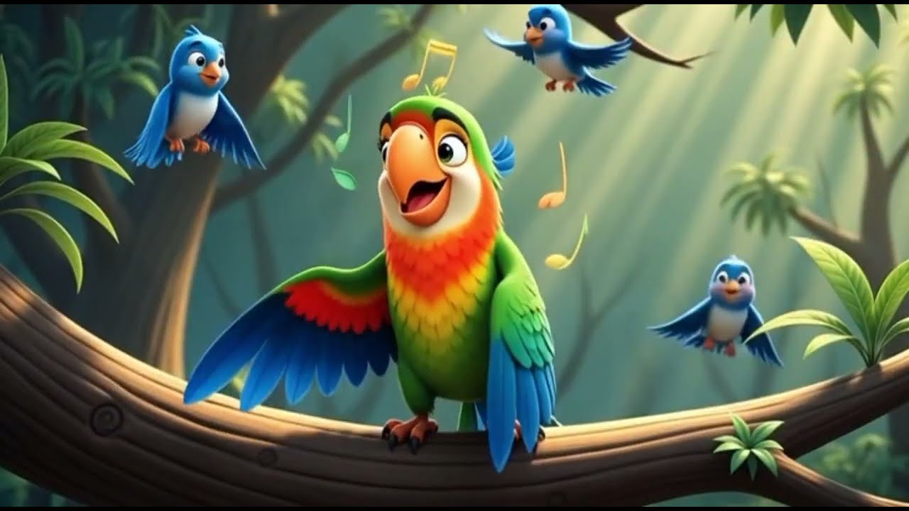 Main Tota Hoon | Rang Biranga Parrot Song 🦜🌈 | Kids Cartoon Urdu Rhyme 3
