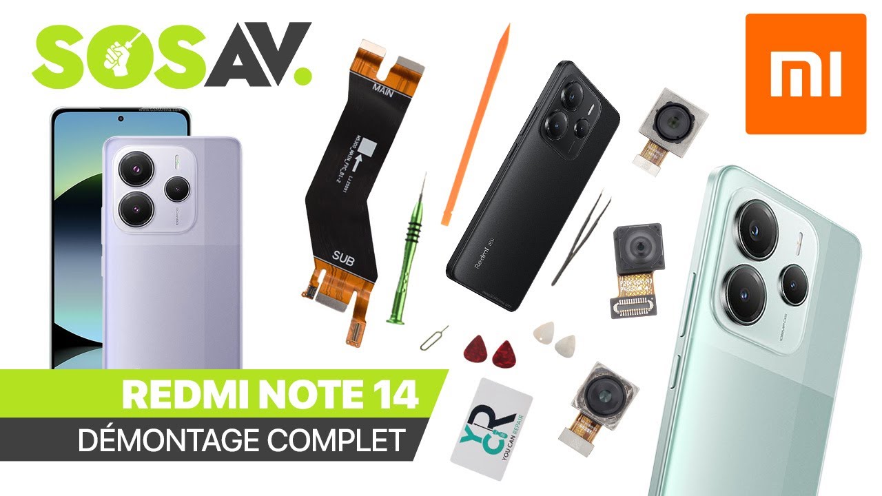 Tutoriel SOSav Xiaomi Redmi Note 14 4G et 5G - démontage complet !