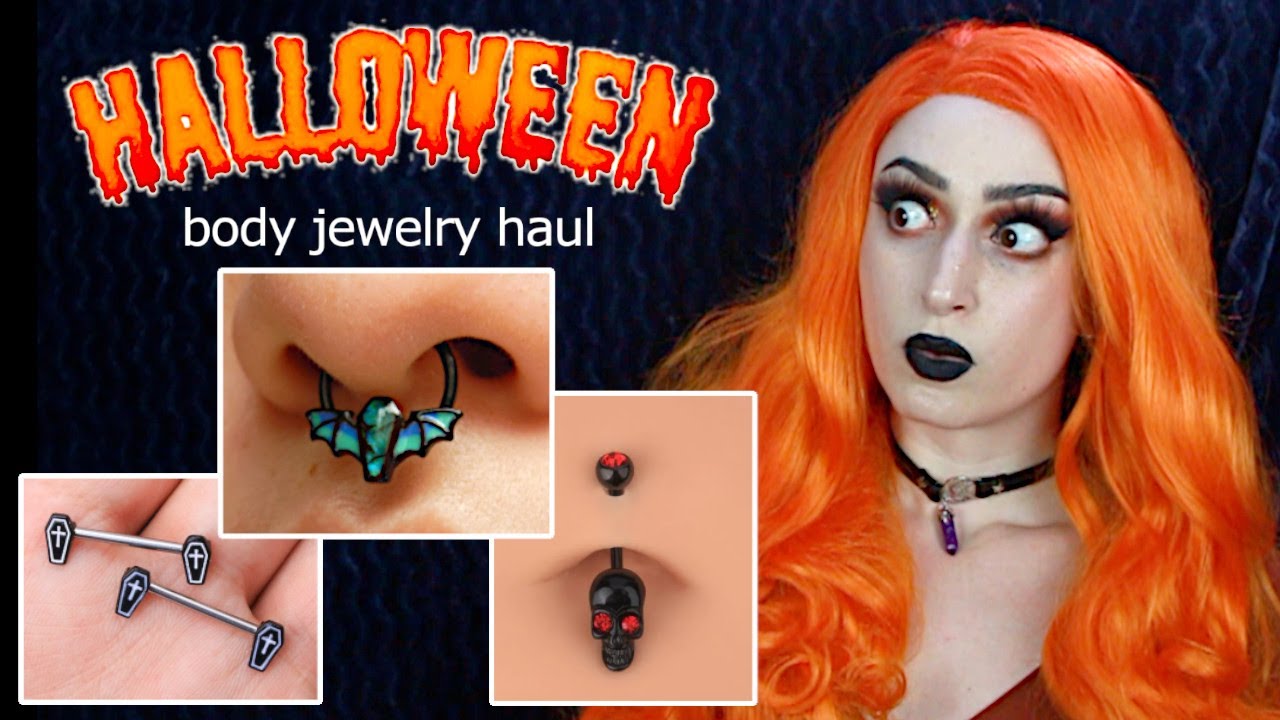 TRYING HALLOWEEN BODY JEWELRY | OUFER JEWELRY HAUL 🎃