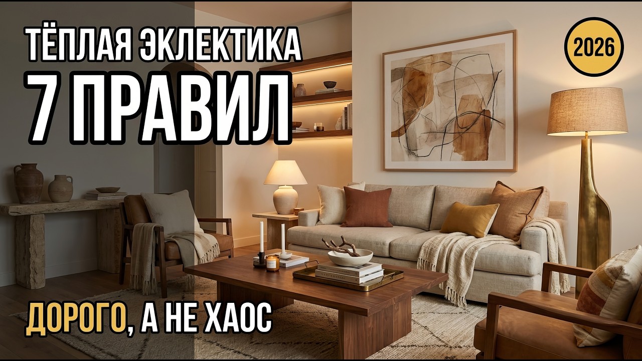 ТЁПЛАЯ ЭКЛЕКТИКА 2026: 7 правил максимализма, чтобы было ДОРОГО, а не ХАОС (примеры)