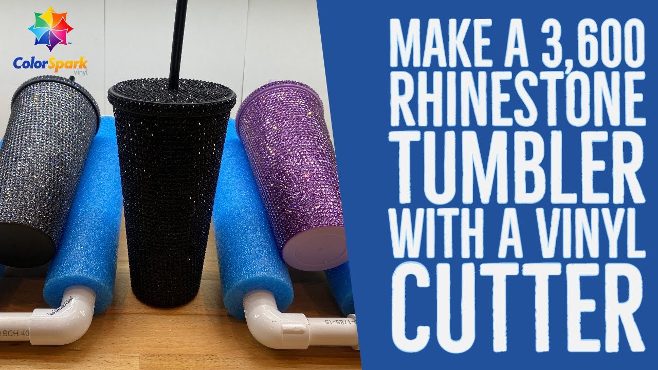 Make a 3,600 Rhinestone & Glitter HTV Tumbler with your Vinyl Cutter & Heat Press | HTV Anything