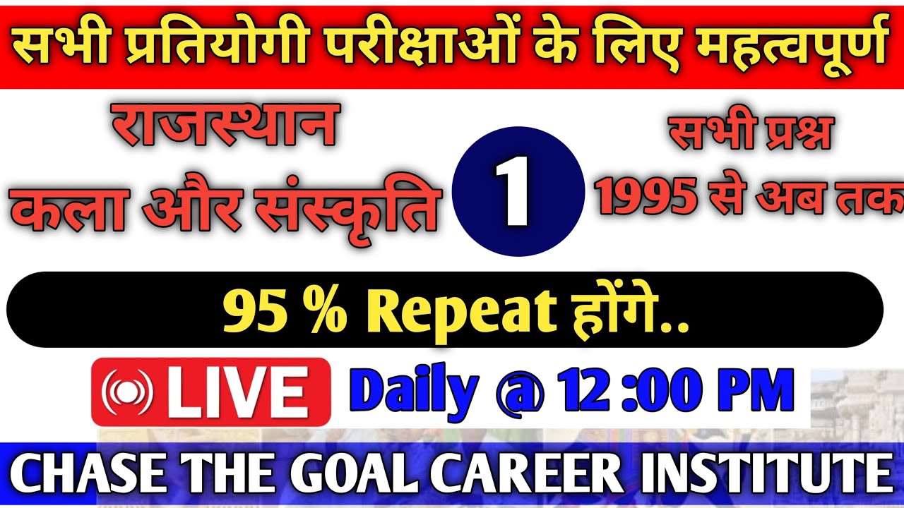 Rajasthan Art & Culture 30 years PYQs I 1995 से 2025 तक पूछे गए महत्वपूर्ण  प्रश्न I Imp Questions I