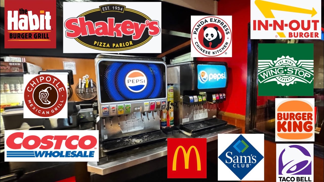 Mega Mega Soda Drink Refills Compilation ASMR POV Soda Machine Coke Pepsi Sprite Starry Fanta